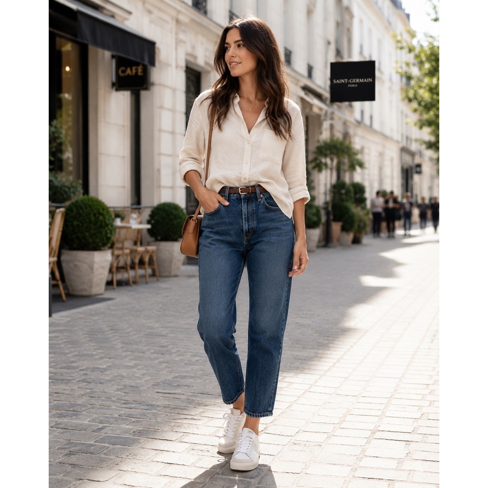 AGOLDE Parker Jean High Rise Straight Crop Blue Denim Button Fly Womens 28